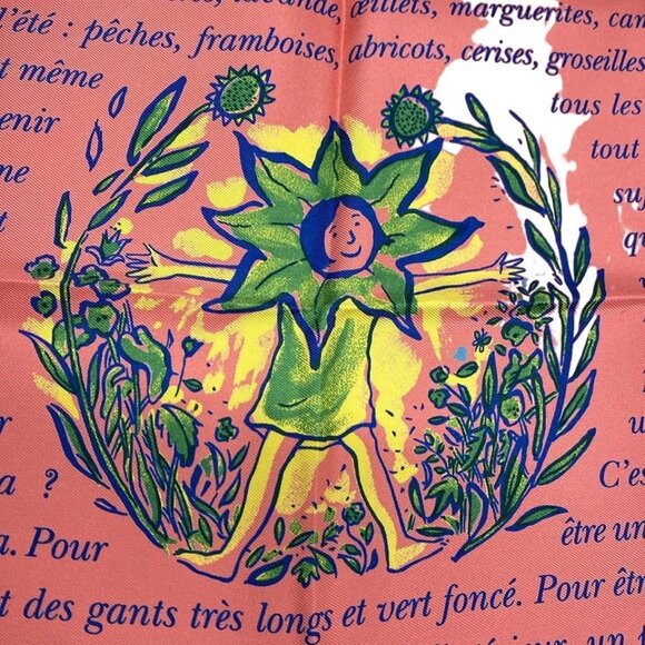 HERMES Petit Carre - Pink Green Multi Scarf 142-071325 - Picture 2 of 4
